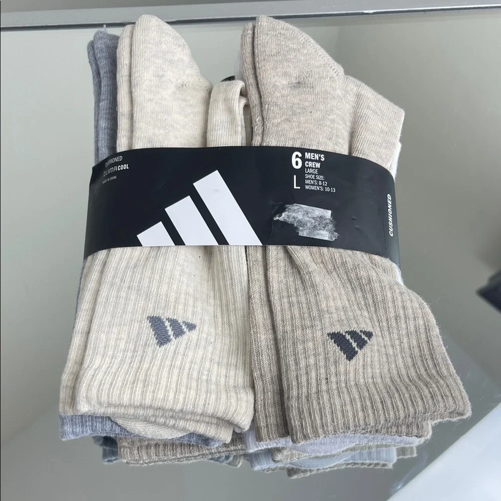 Adidas Climacool Cushioned Crew Socks 6-Pack Men's Large NWT